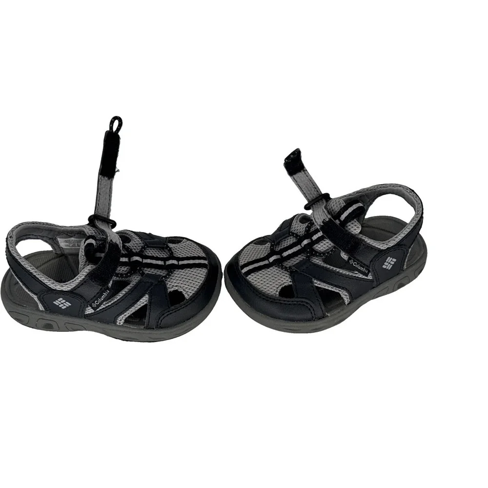 Columbia Kids Toddler Techsun Vent 24 Sandals Black Grey Water Shoes Size 7